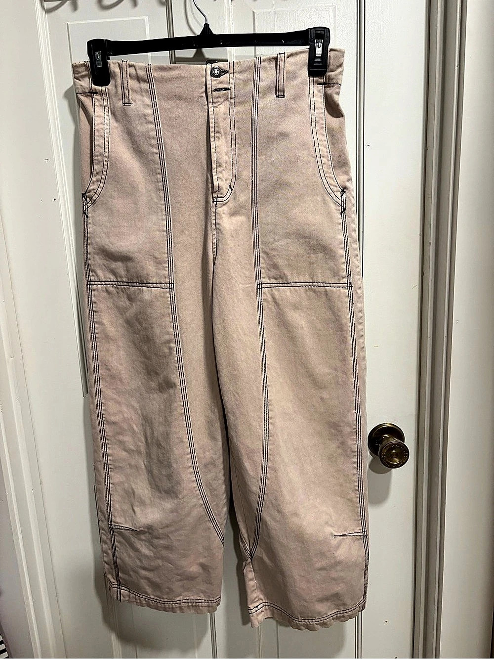 Free People Buckle Back Carpenter Barrel Pants Size 8
